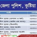 প্রয়োজনে কুষ্টিয়া জেলার জরুরি মোবাইল নম্বর সংগ্রহে রাখুন