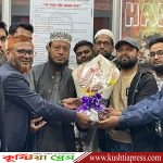 কুষ্টিয়া শহীদ আবরার ফাহাদ স্মৃতি লাইব্রেরীতে মুফতি আমির হামজাকে সংবর্ধনা