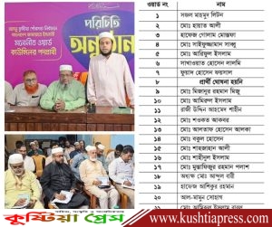 কুষ্টিয়ায় পৌরসভা নির্বাচনে জামায়াতের কাউন্সিলর প্রার্থীদের নাম ঘোষণা